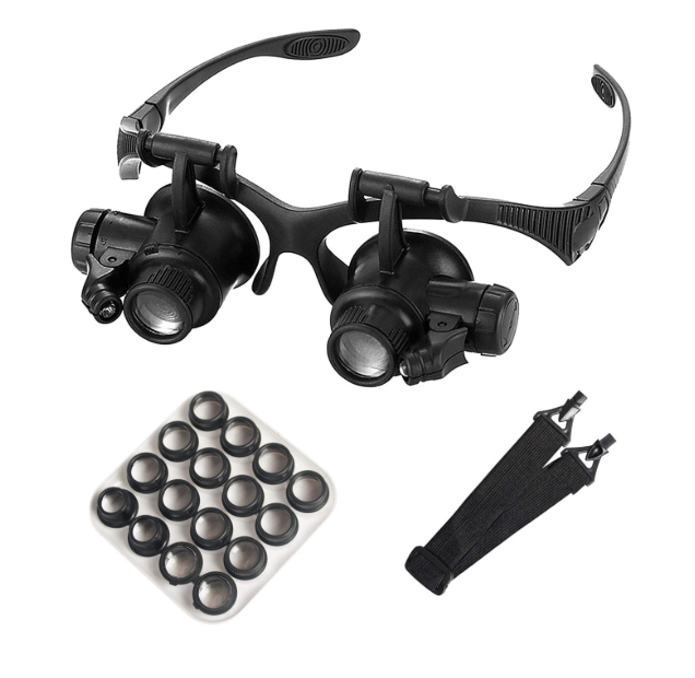 Mlogiroa Head Mounted Magnifier with LED Light